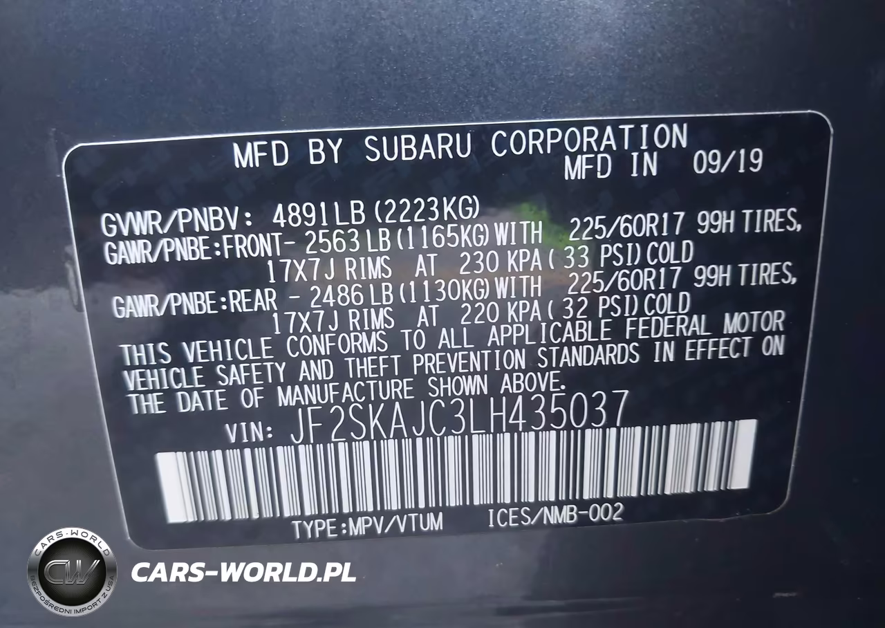 2020 Subaru Forester Premium VIN:JF2SKAJC3LH435037 - 9