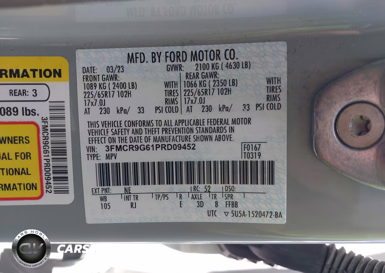 2023 Ford Bronco Sport Heritage VIN:3FMCR9G61PRD09452 - 9