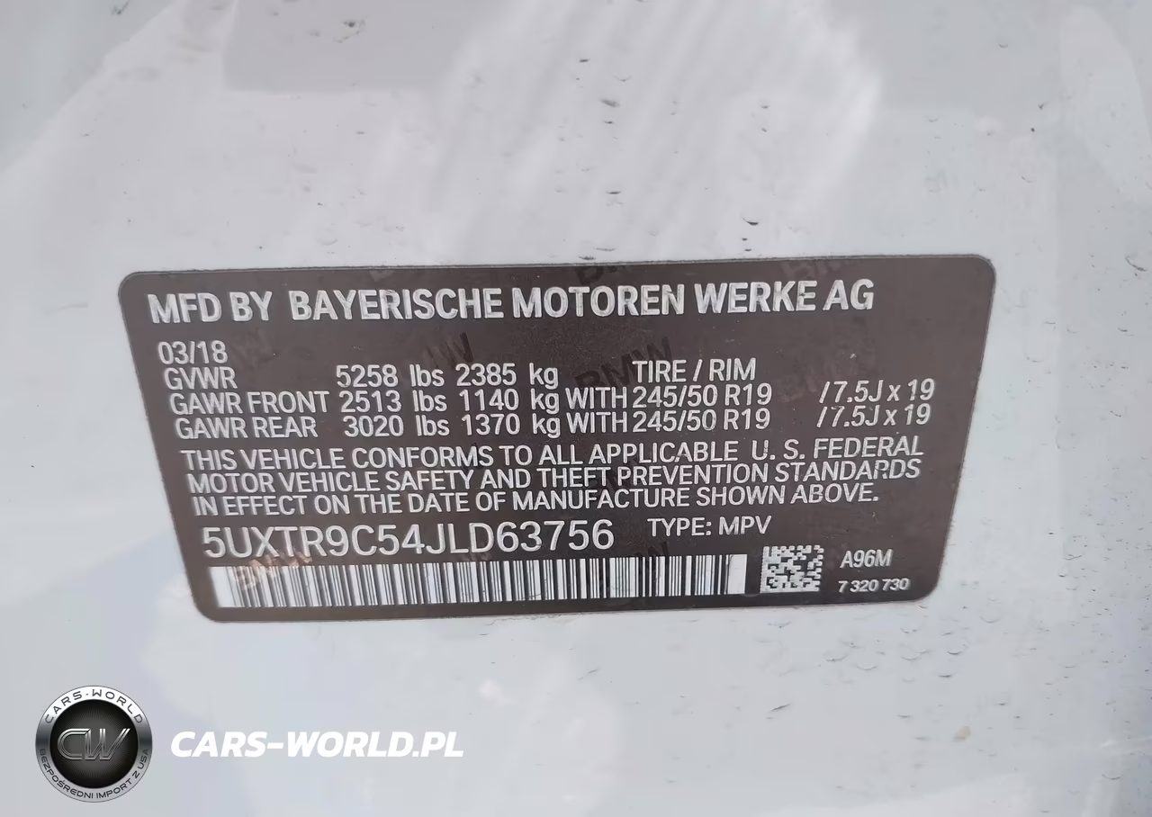 2018 BMW X3 xDrive30I VIN:5UXTR9C54JLD63756 - 9