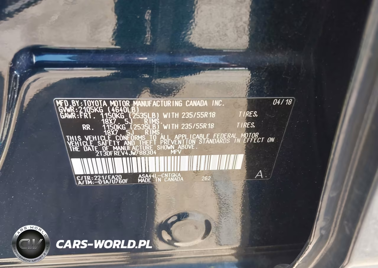 2018 Toyota Rav4 Limited VIN:2T3DFREV4JW788304 - 9