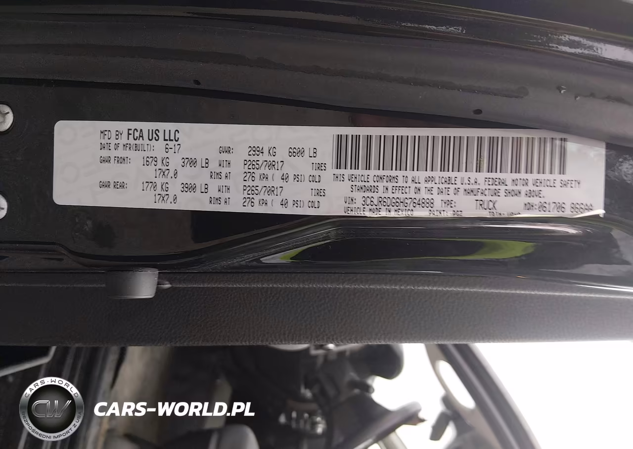 2017 Ram 1500 VIN:3C6JR6DG6HG764888 - 9