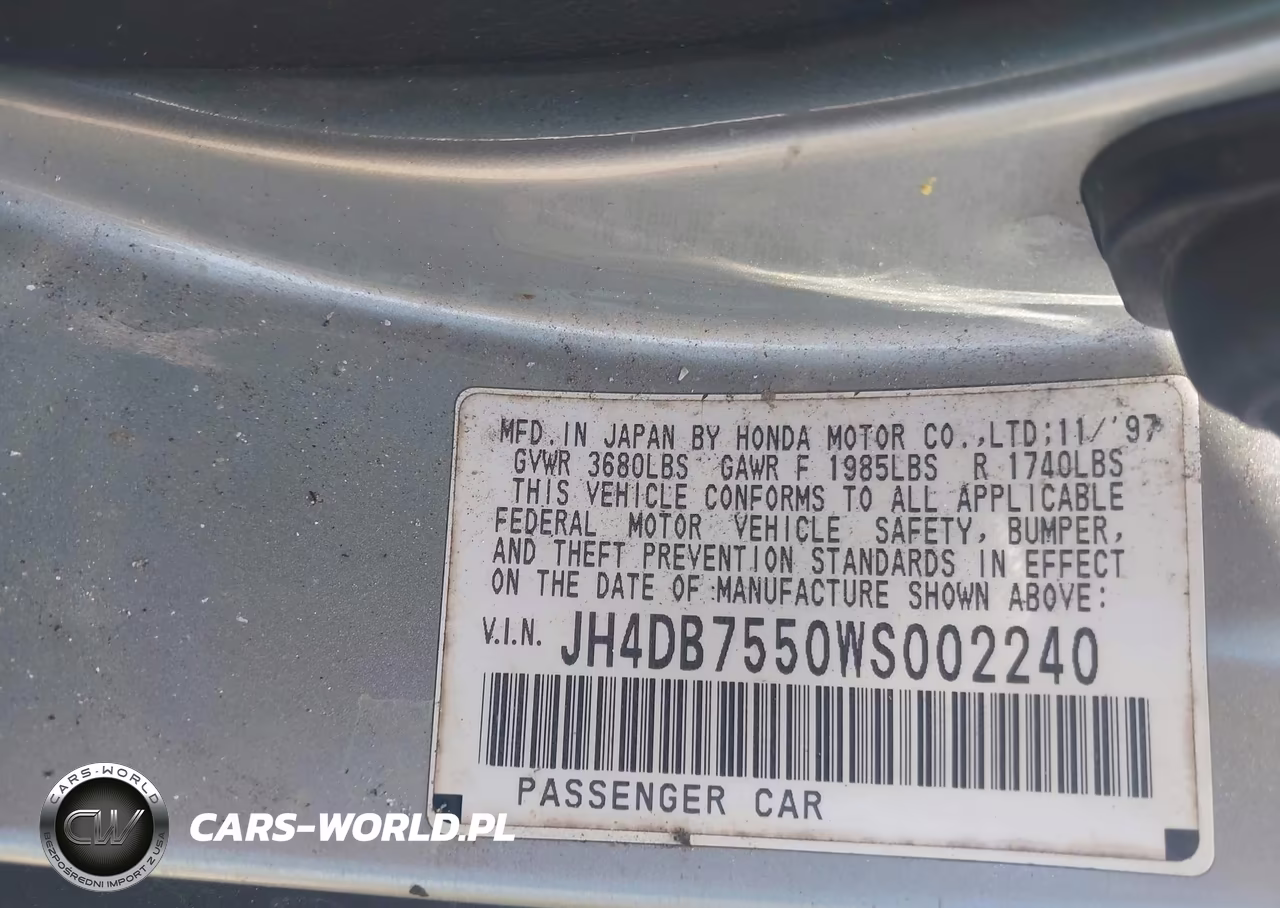 1998 Acura Integra Ls VIN:JH4DB7550WS002240 - 9
