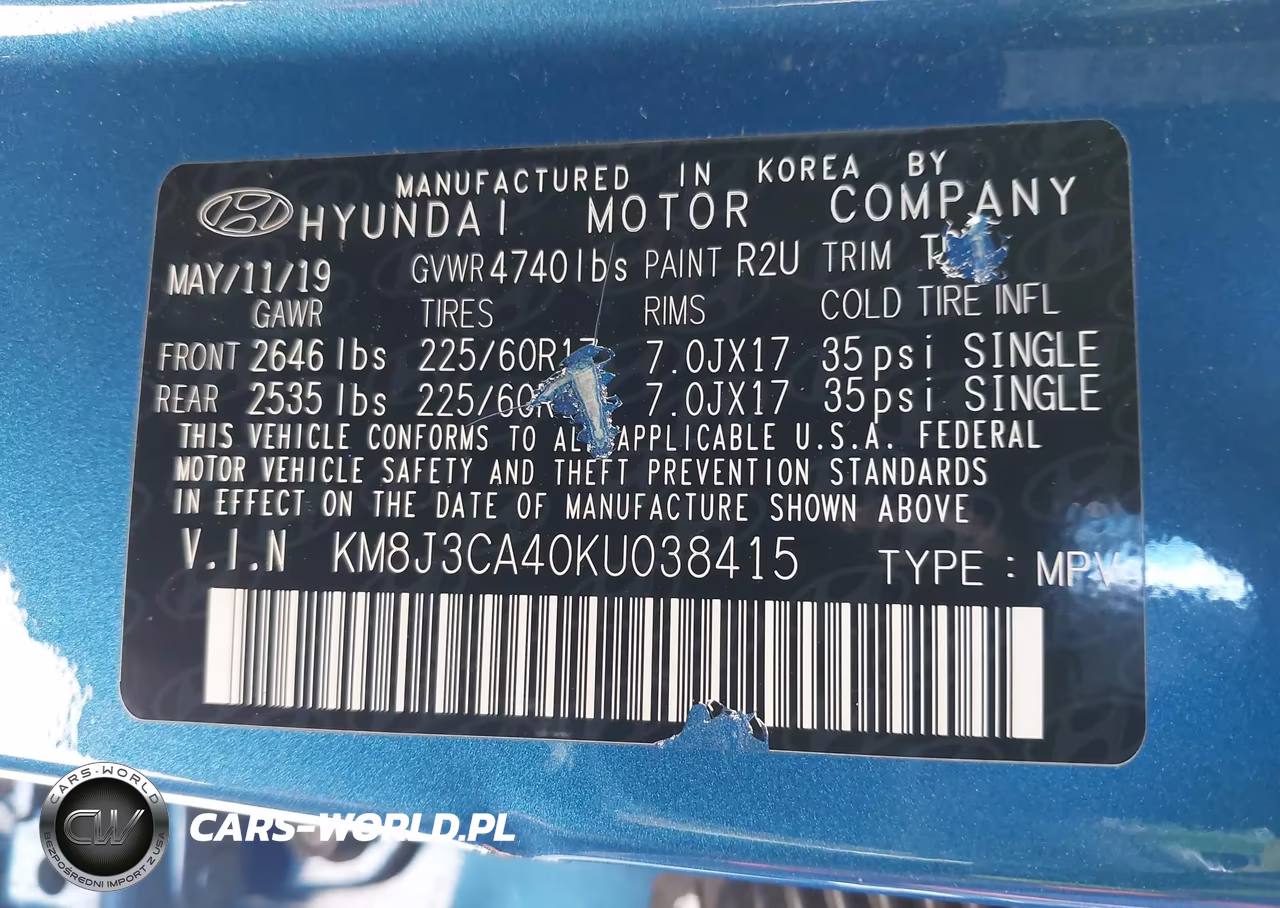 2019 Hyundai Tucson Value VIN:KM8J3CA40KU038415 - 9