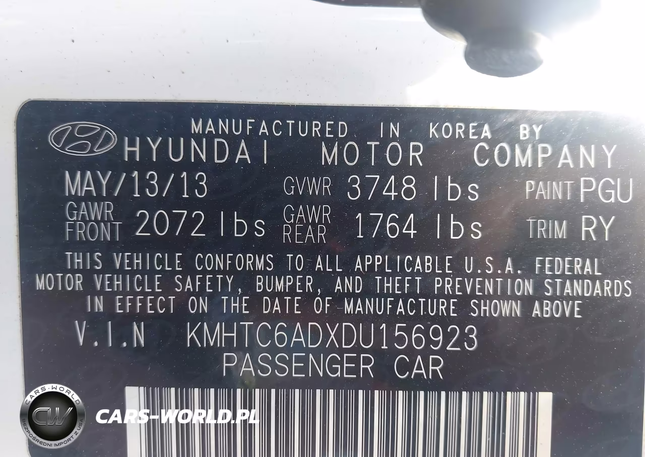 2013 Hyundai Veloster VIN:KMHTC6ADXDU156923 - 9
