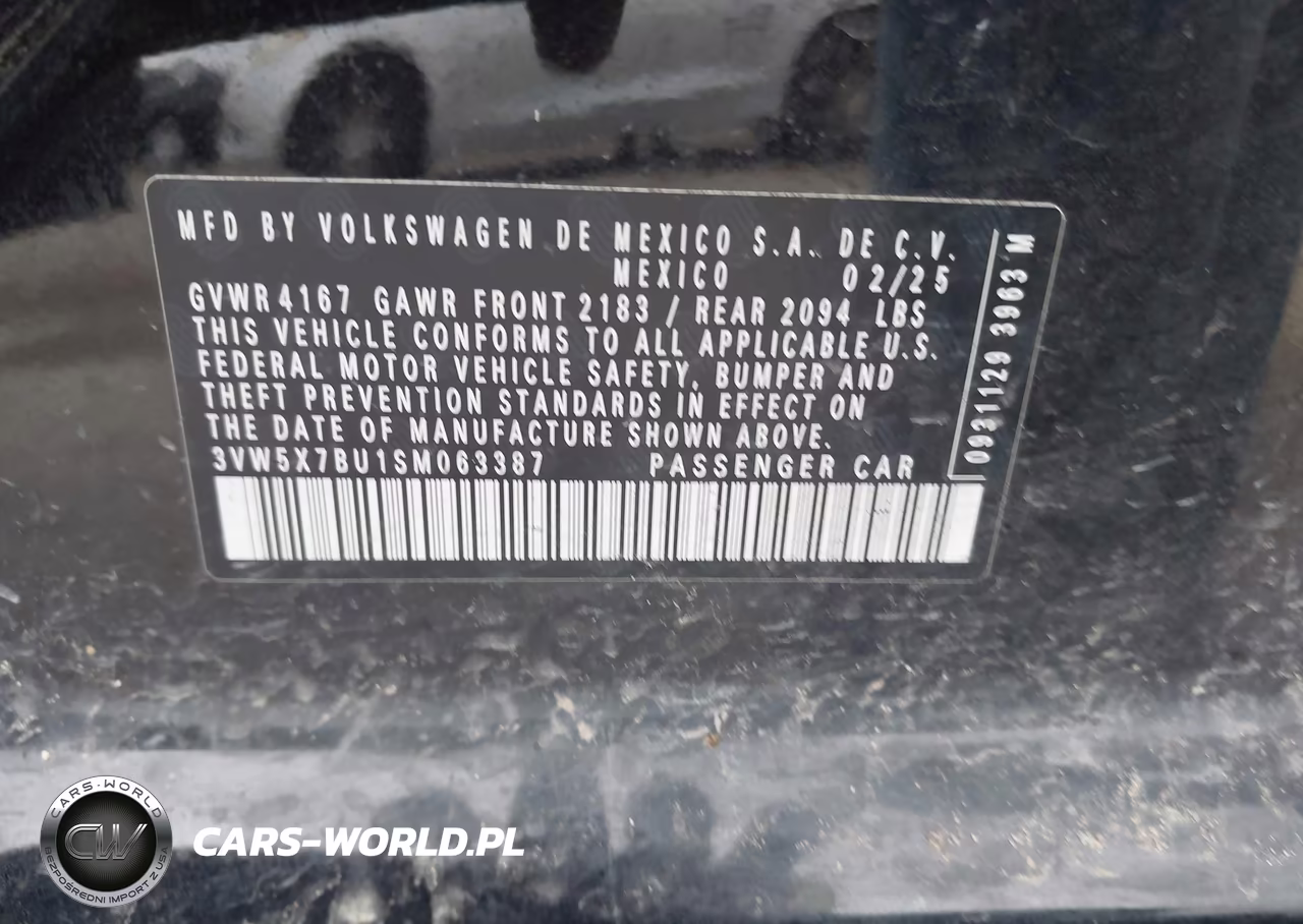 2025 Volkswagen Jetta 1.5T S VIN:3VW5X7BU1SM063387 - 9