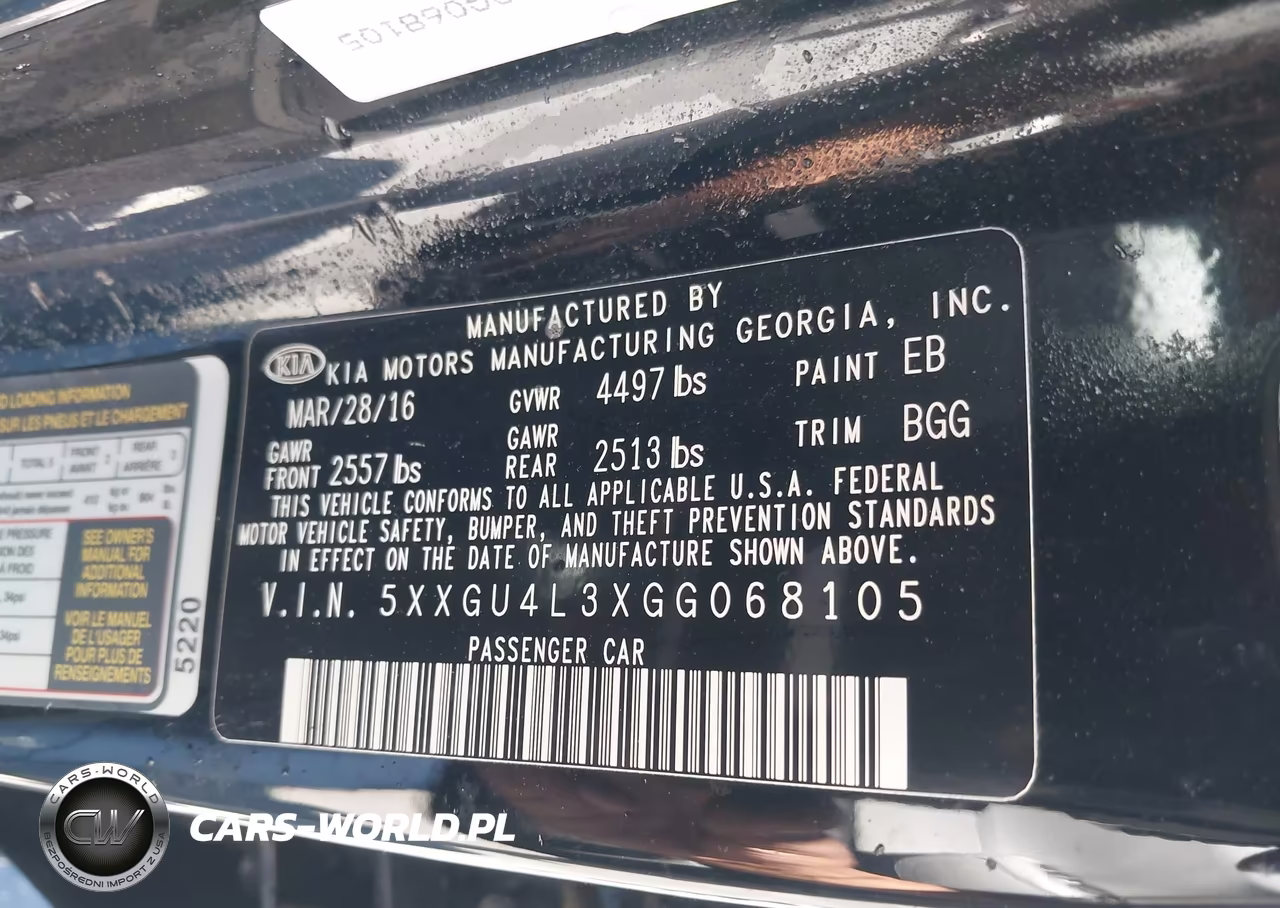 2016 Kia Optima Ex VIN:5XXGU4L3XGG068105 - 9