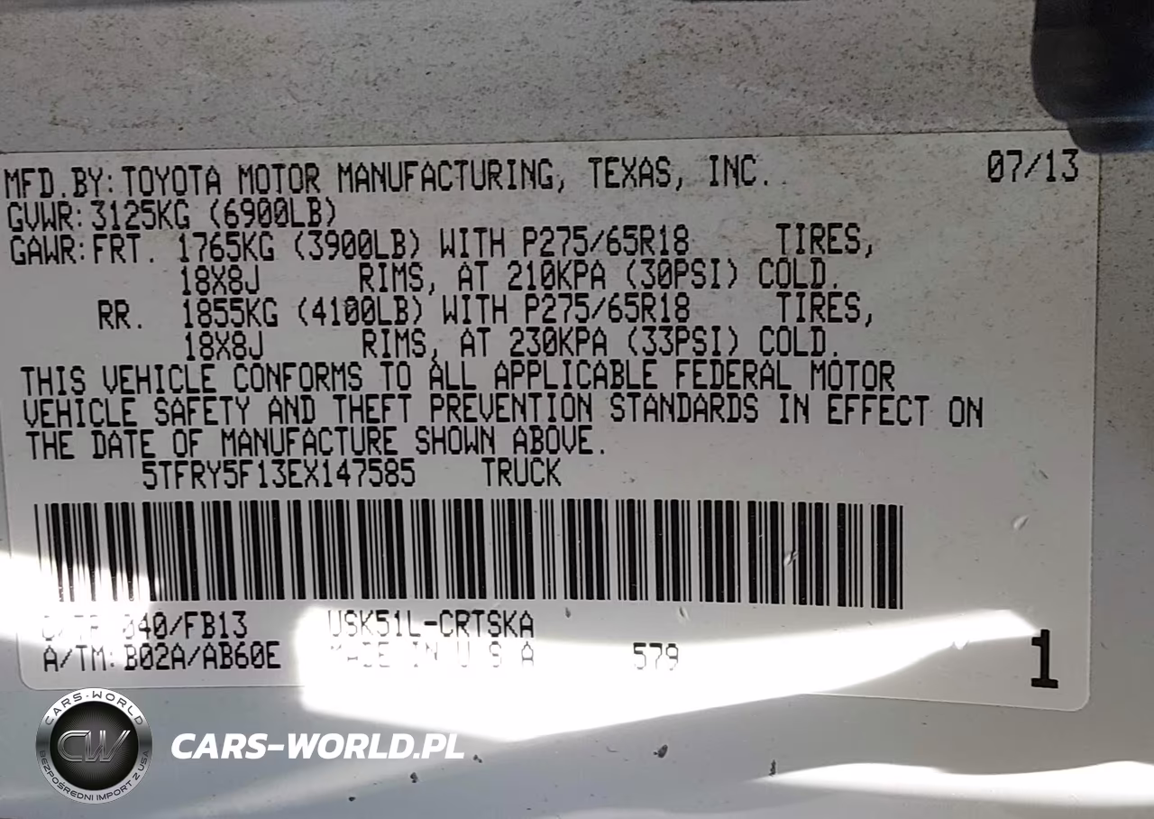 2014 Toyota Tundra Sr5 5.7L V8 VIN:5TFRY5F13EX147585 - 9