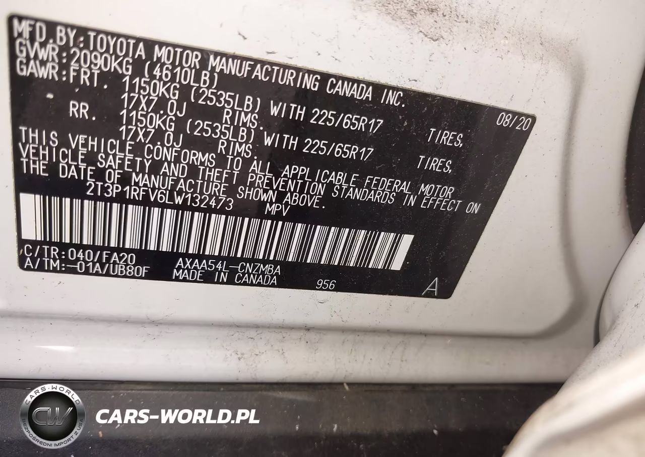 2020 Toyota Rav4 Xle VIN:2T3P1RFV6LW132473 - 9
