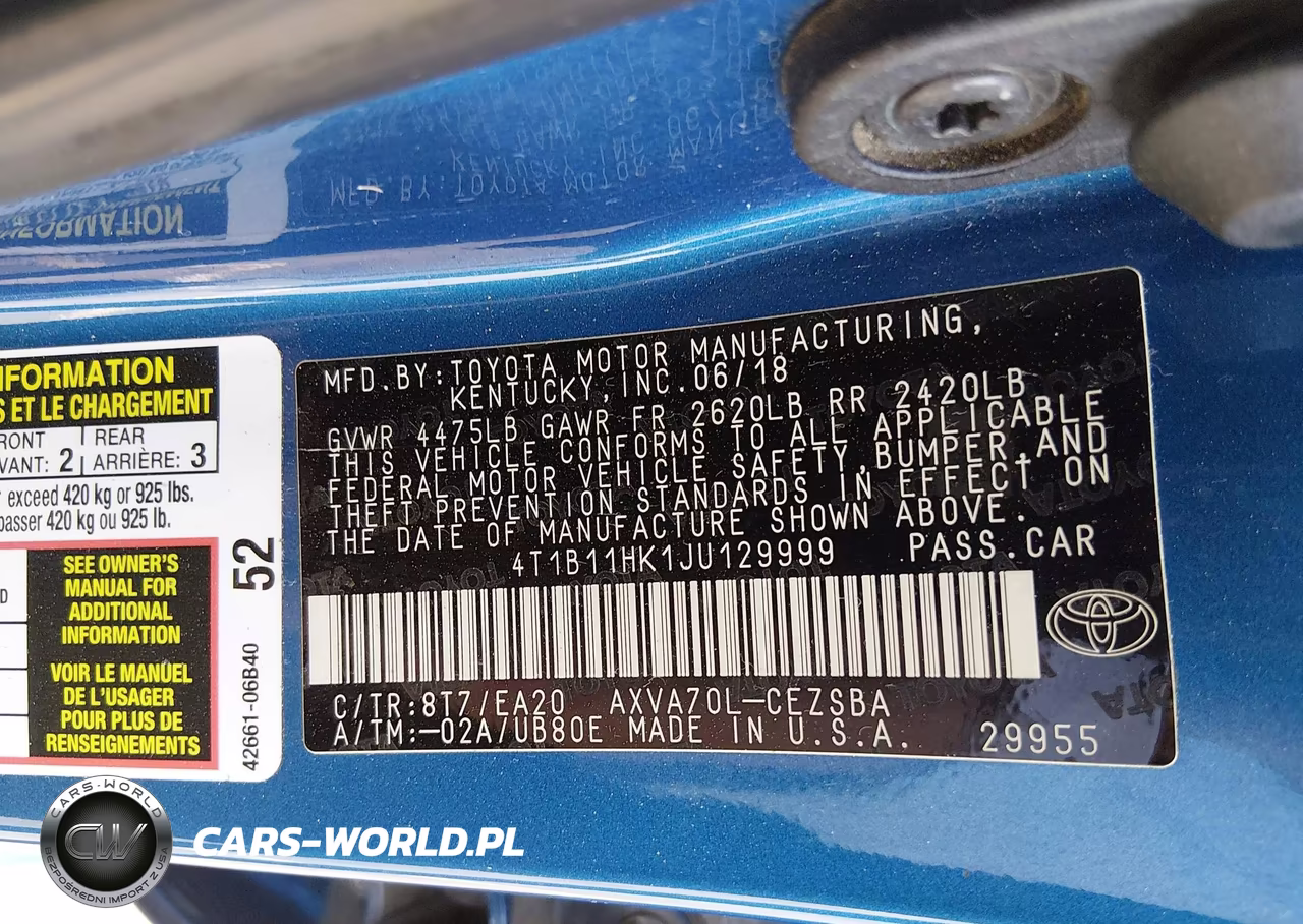 2018 Toyota Camry Se VIN:4T1B11HK1JU129999 - 9