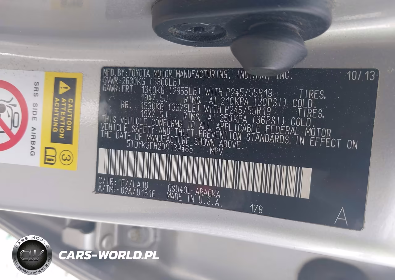 2013 Toyota Highlander Limited V6 VIN:5TDYK3EH2DS139465 - 9