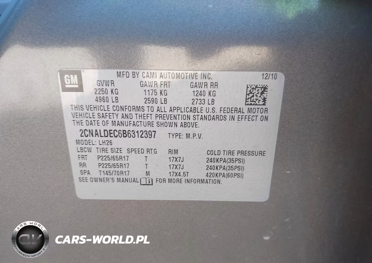 2011 Chevrolet Equinox Lt W-1Lt VIN:2CNALDEC6B6312397 - 9