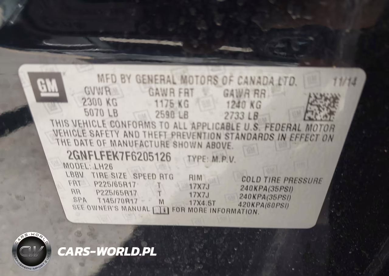 2015 Chevrolet Equinox 1Lt VIN:2GNFLFEK7F6205126 - 9