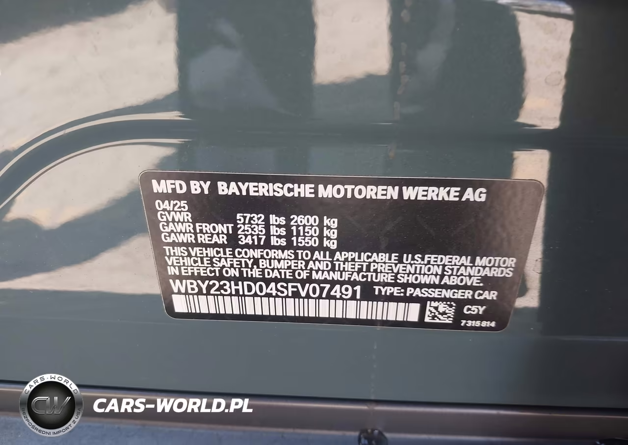 2025 BMW I4 Gran Coupe Edrive40 VIN:WBY23HD04SFV07491 - 9
