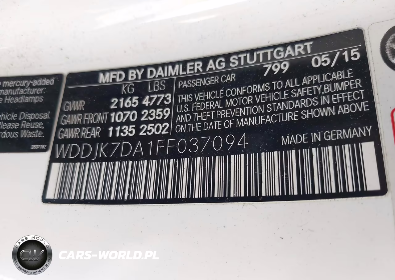 2015 Mercedes-Benz Sl 550 VIN:WDDJK7DA1FF037094 - 9