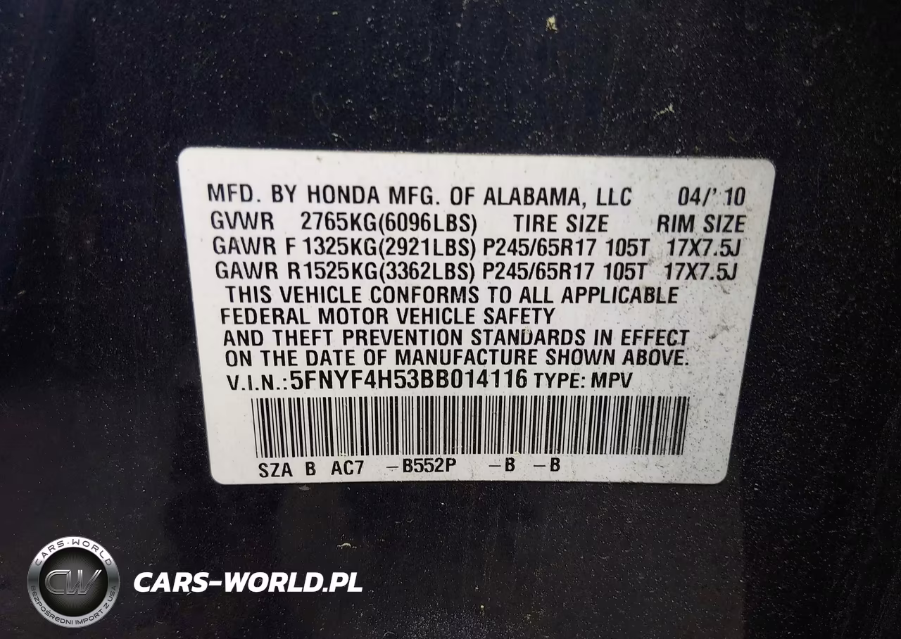 2011 Honda Pilot Ex-L VIN:5FNYF4H53BB014116 - 9