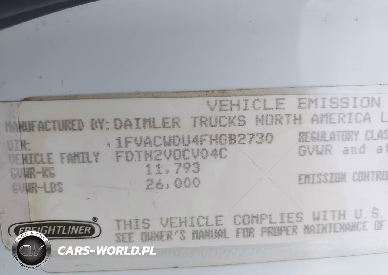 2015 Freightliner M2 106 Medium Duty VIN:1FVACWDU4FHGB2730 - 9