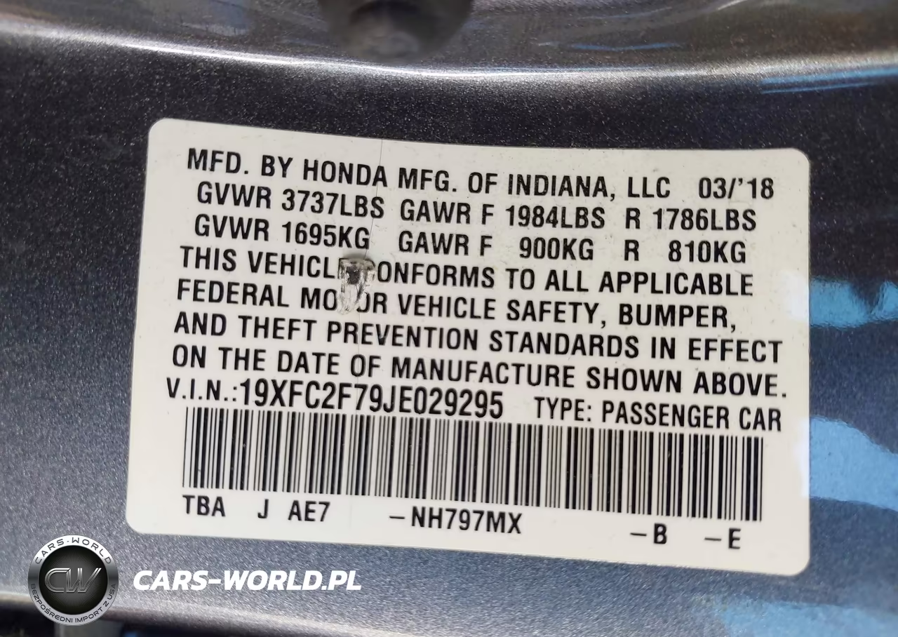2018 Honda Civic Ex VIN:19XFC2F79JE029295 - 9