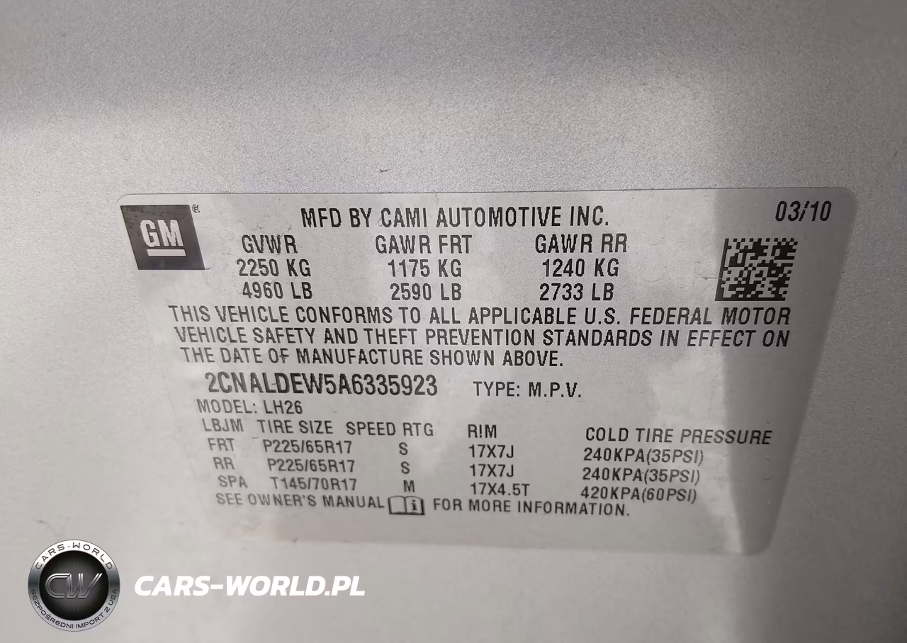 2010 Chevrolet Equinox Lt VIN:2CNALDEW5A6335923 - 9