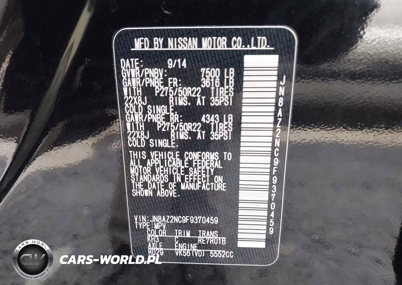 2015 Infiniti Qx80 VIN:JN8AZ2NC9F9370459 - 9