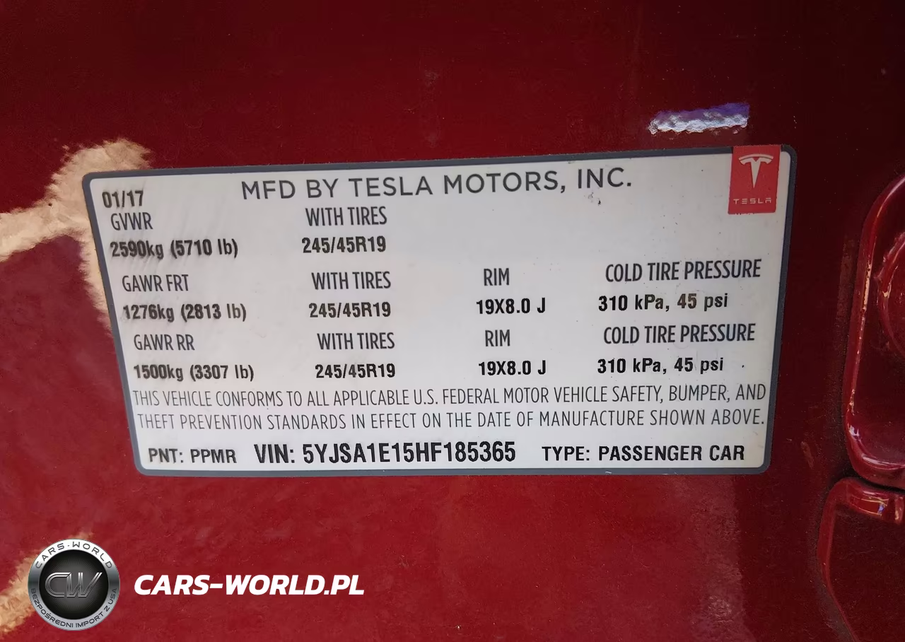 2017 Tesla Model S 60-75 VIN:5YJSA1E15HF185365 - 9