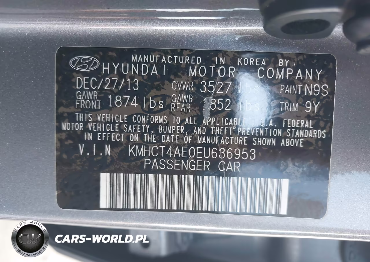 2014 Hyundai Accent Gls VIN:KMHCT4AE0EU636953 - 9