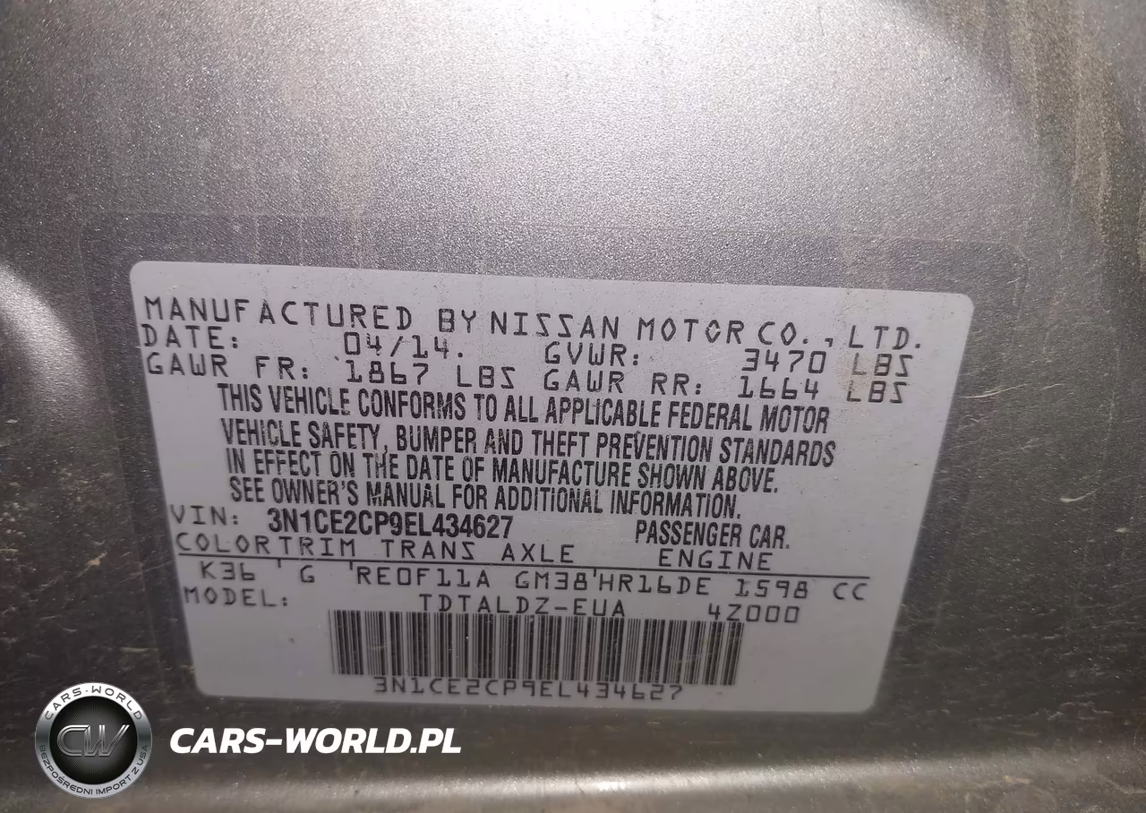 2014 Nissan Versa Note Sv VIN:3N1CE2CP9EL434627 - 9