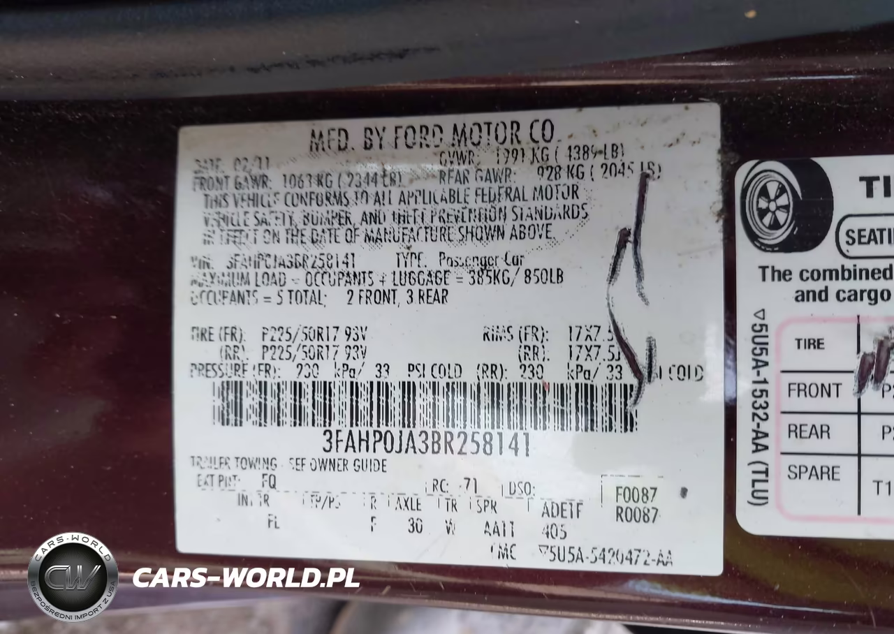 2011 Ford Fusion Sel VIN:3FAHP0JA3BR258141 - 9