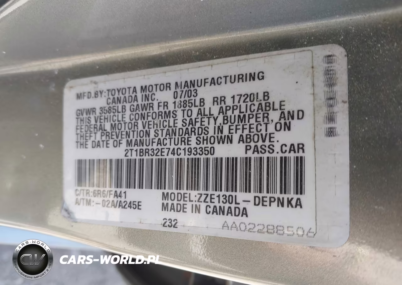 2004 Toyota Corolla Le VIN:2T1BR32E74C193350 - 9