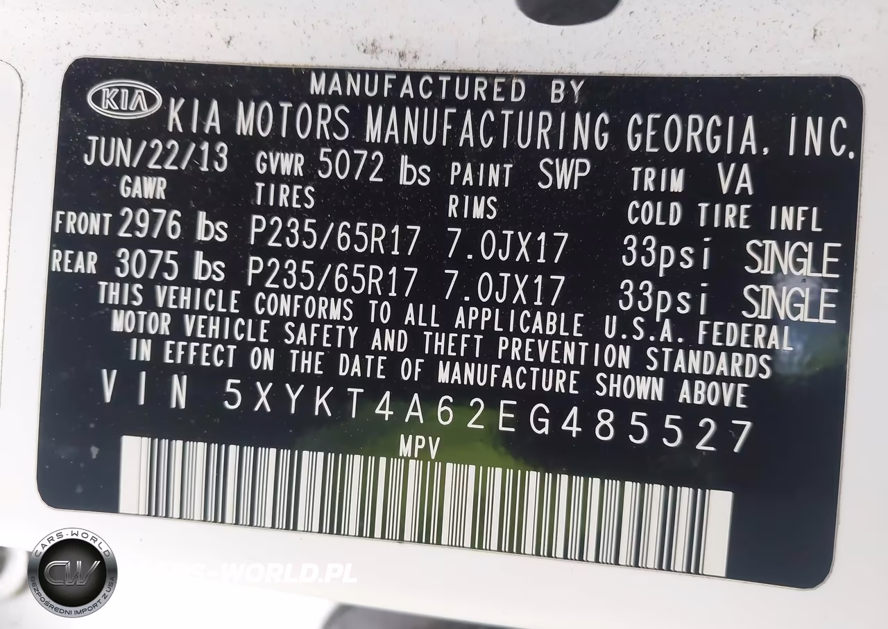 2014 Kia Sorento Lx VIN:5XYKT4A62EG485527 - 9