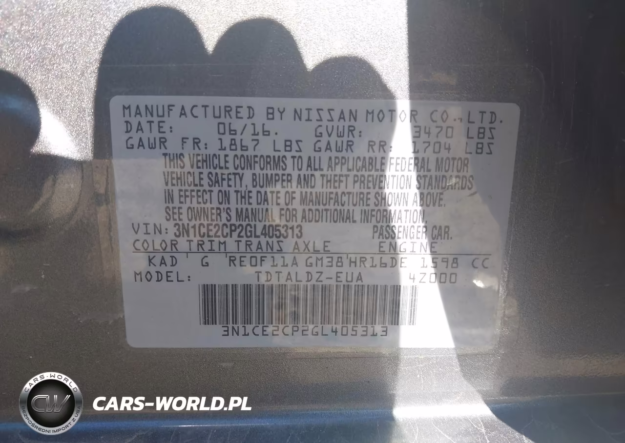 2016 Nissan Versa Note S (Sr)-S Plus-Sl-Sr-Sv VIN:3N1CE2CP2GL405313 - 9