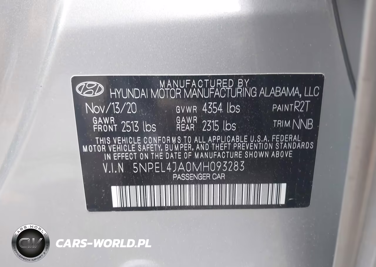 2021 Hyundai Sonata Sel VIN:5NPEL4JA0MH093283 - 9