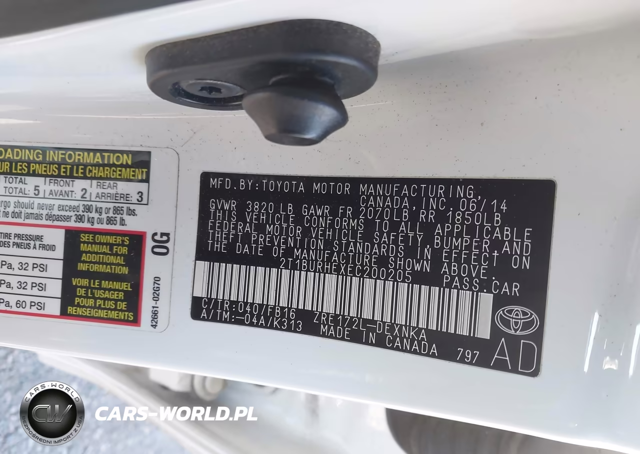 2014 Toyota Corolla Le VIN:2T1BURHEXEC200205 - 9