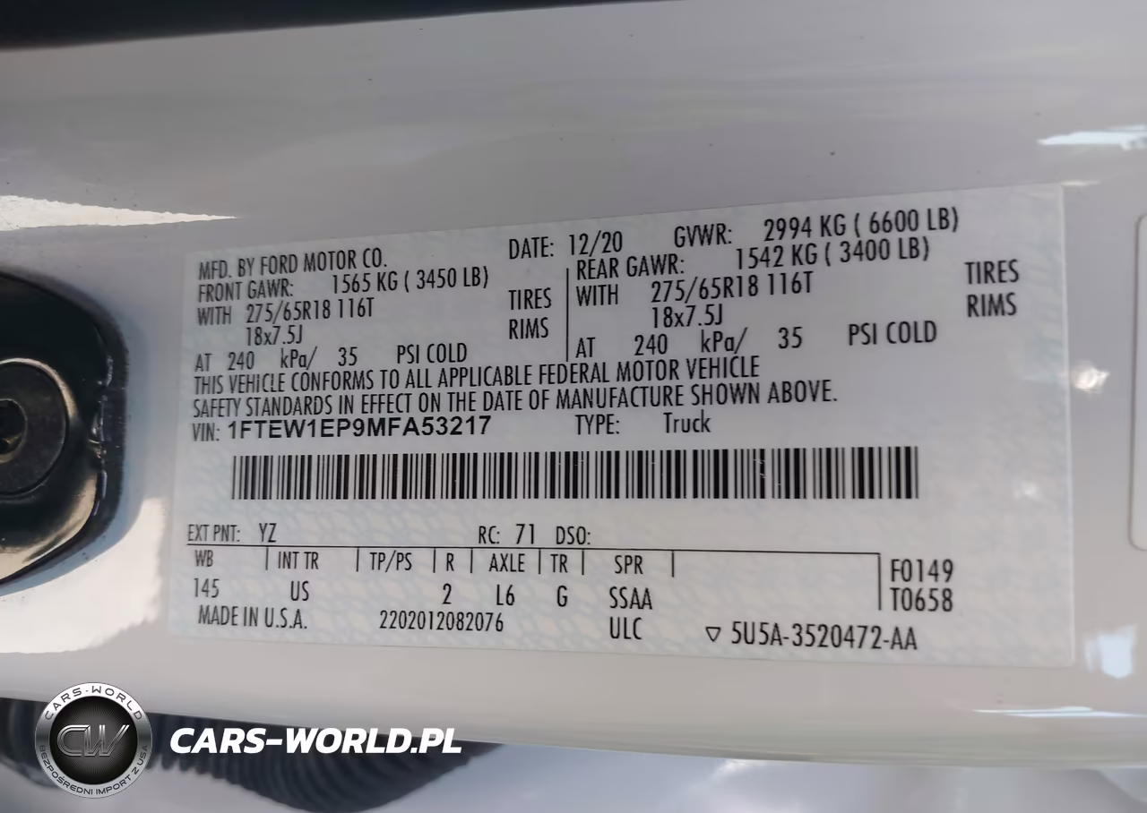 2021 Ford F-150 Xlt VIN:1FTEW1EP9MFA53217 - 9