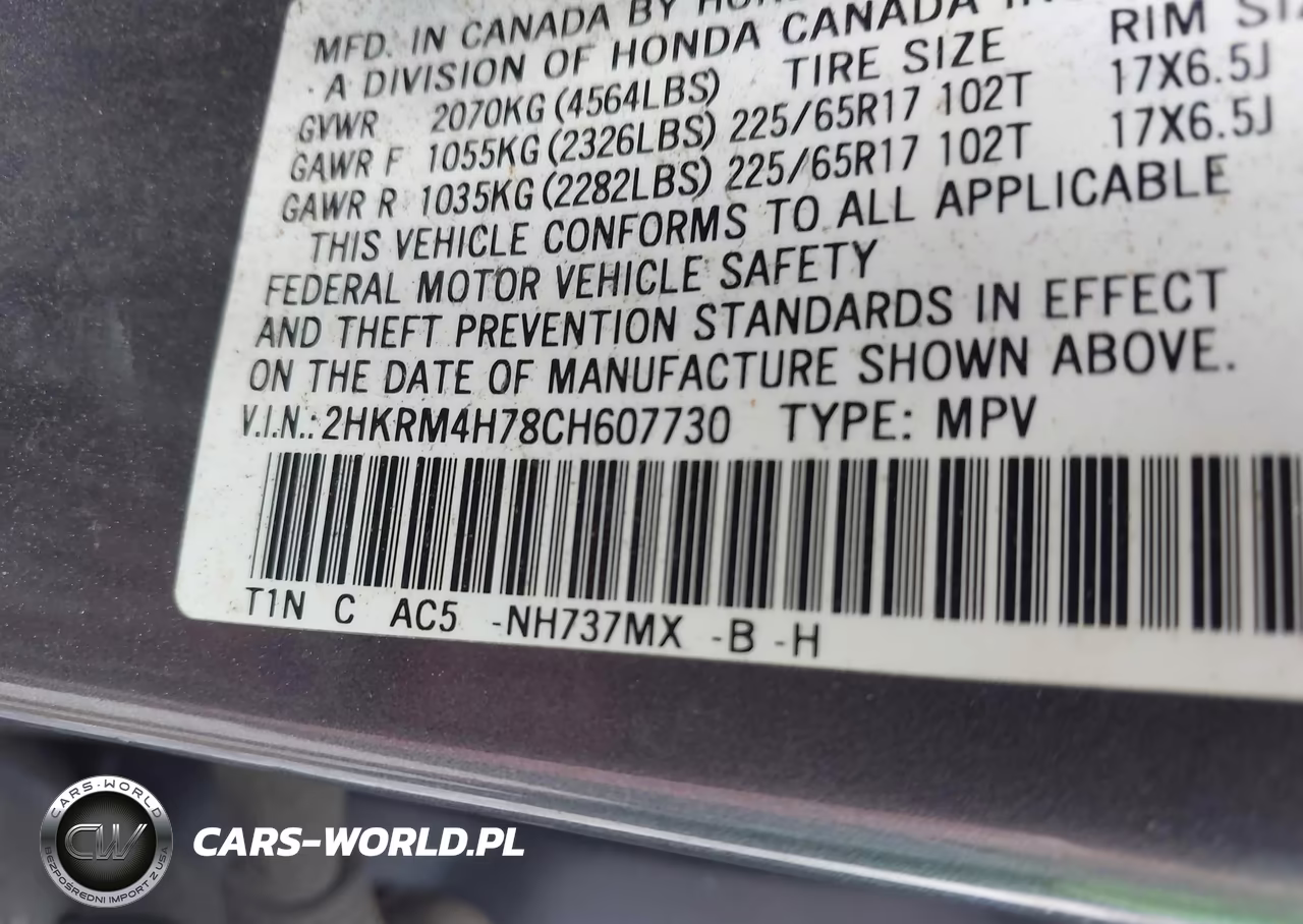 2012 Honda Cr-V Ex-L VIN:2HKRM4H78CH607730 - 9