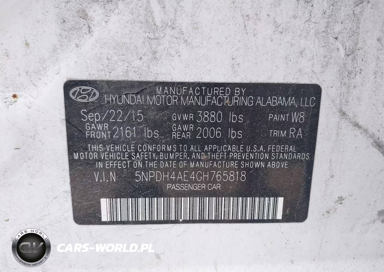 2016 Hyundai Elantra Se VIN:5NPDH4AE4GH765818 - 9