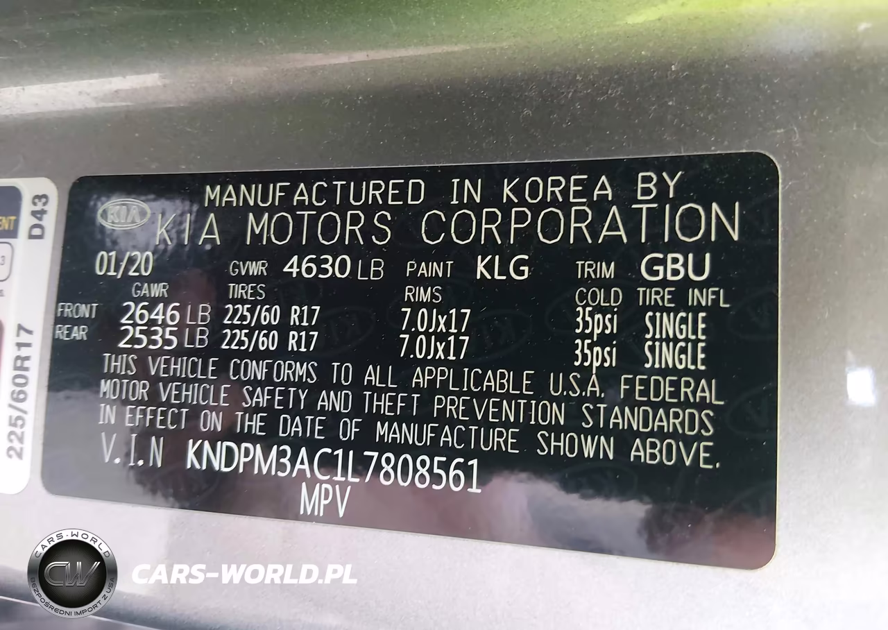 2020 Kia Sportage Lx VIN:KNDPM3AC1L7808561 - 9