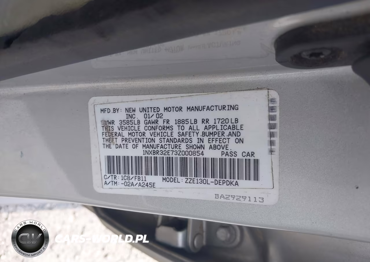 2003 Toyota Corolla Ce VIN:1NXBR32E73Z000854 - 9