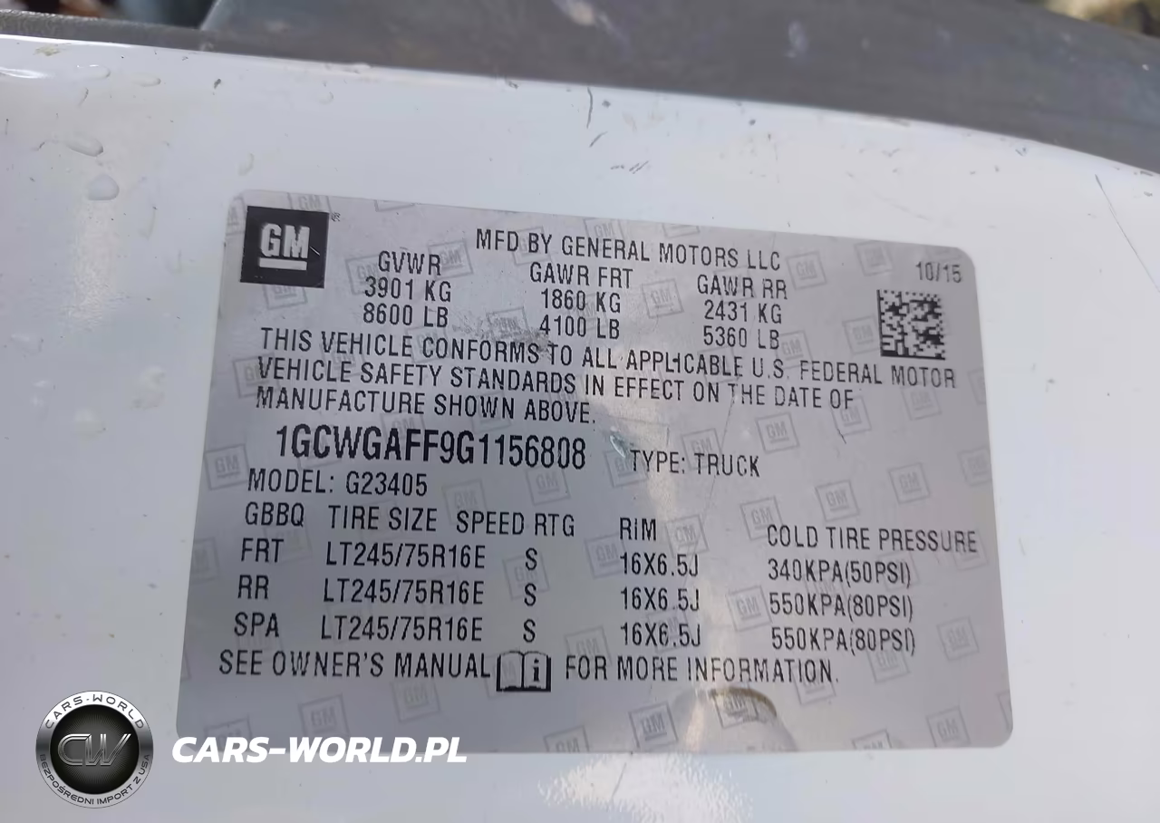 2016 Chevrolet Express 2500 Work Van VIN:1GCWGAFF9G1156808 - 9