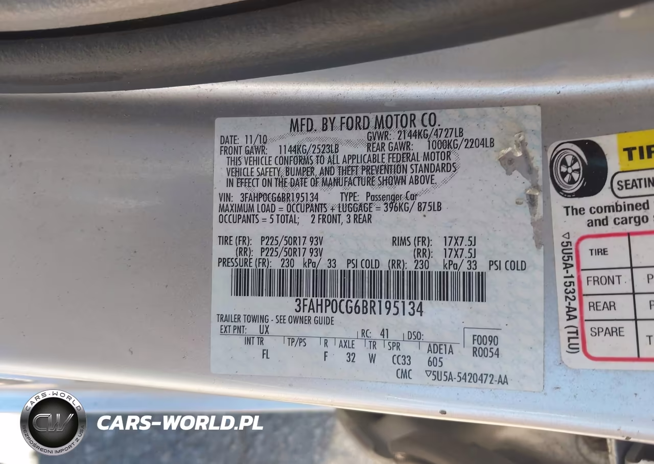 2011 Ford Fusion Sel VIN:3FAHP0CG6BR195134 - 9