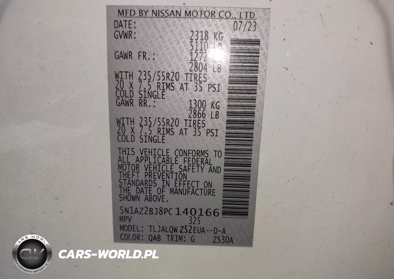 2023 Nissan Murano Sv Fwd VIN:5N1AZ2BJ8PC140166 - 9