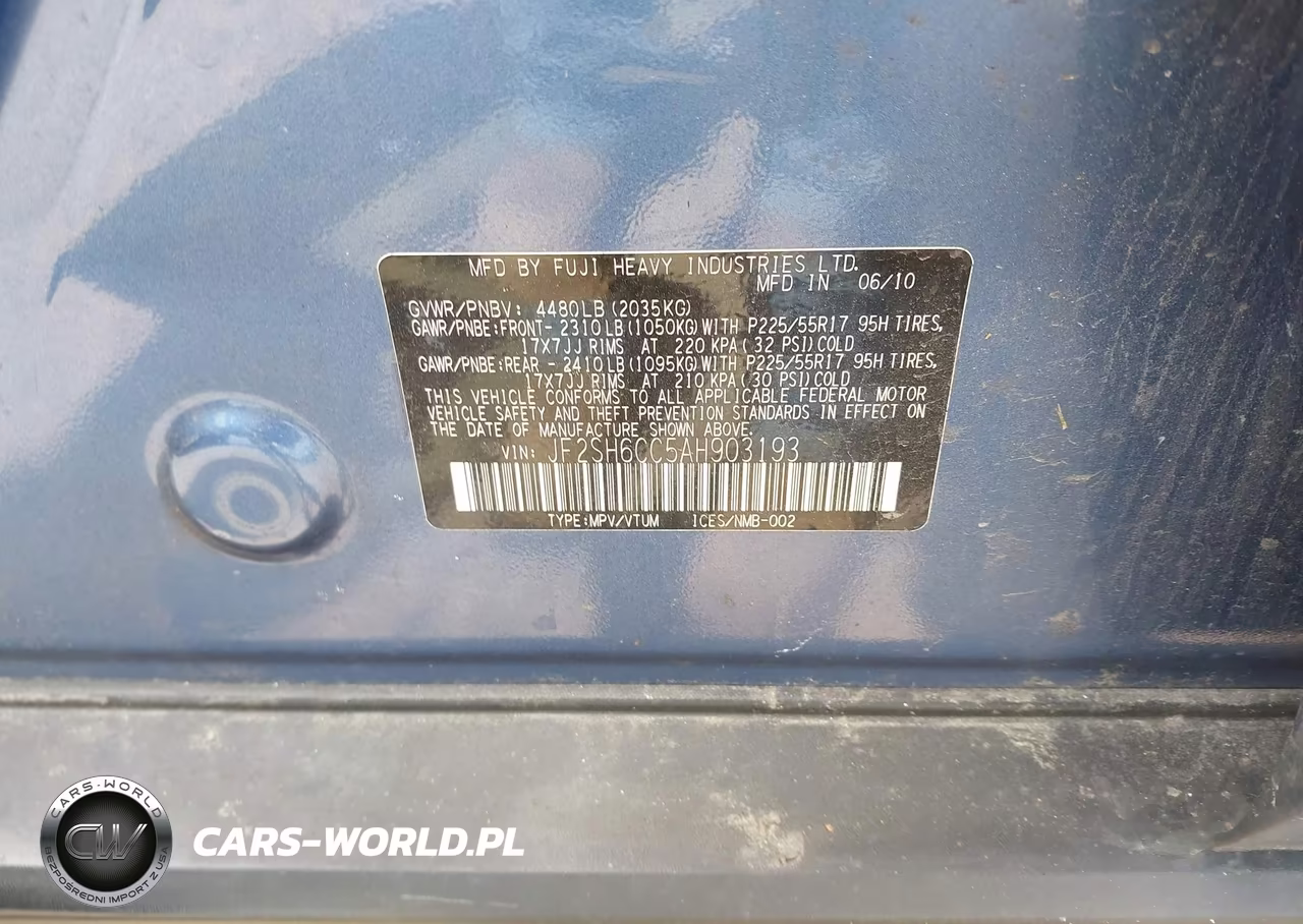 2010 Subaru Forester 2.5X Premium VIN:JF2SH6CC5AH903193 - 9