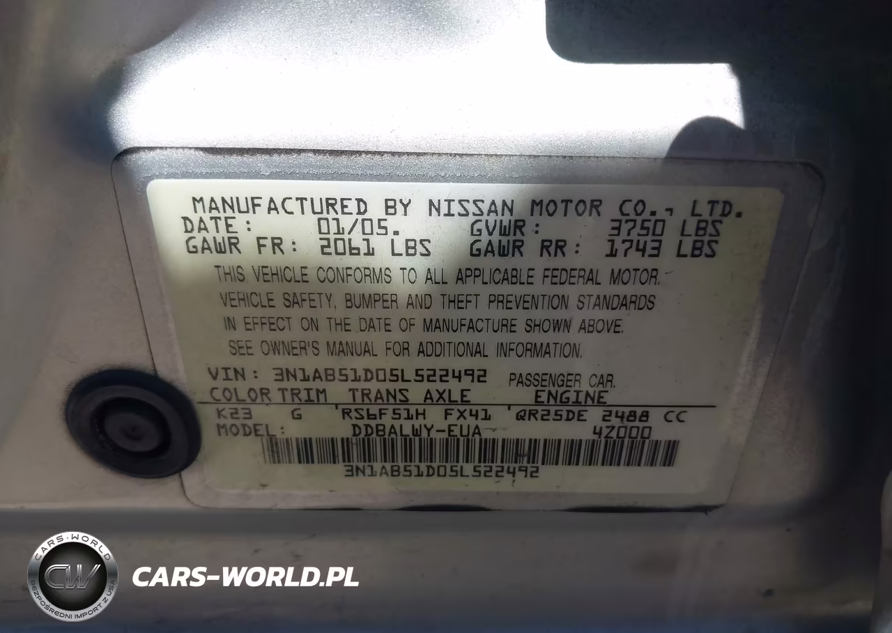2005 Nissan Sentra Se-R Spec V VIN:3N1AB51D05L522492 - 9