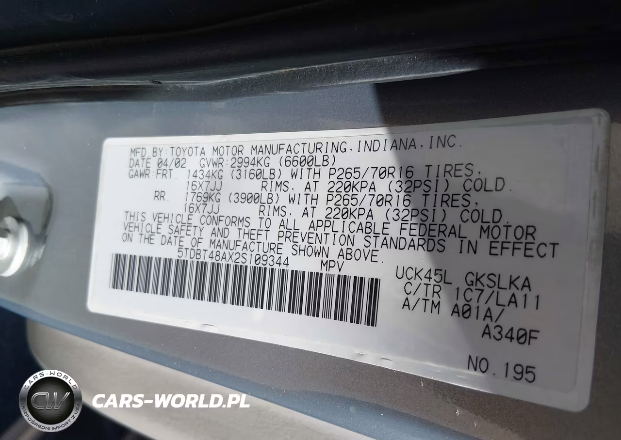 2002 Toyota Sequoia Limited V8 VIN:5TDBT48AX2S109344 - 9