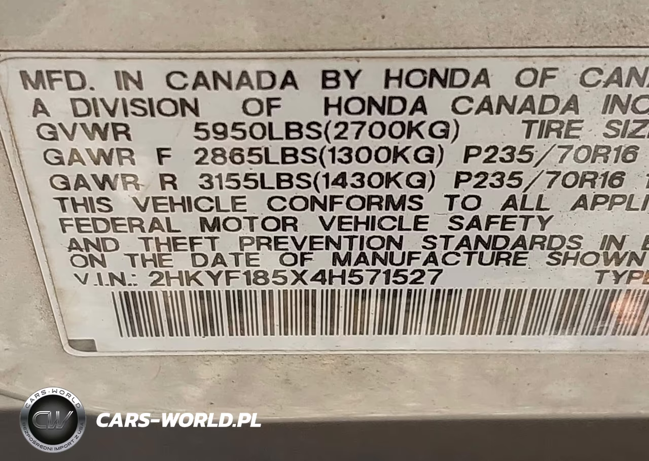 2004 Honda Pilot Ex-L VIN:2HKYF185X4H571527 - 9