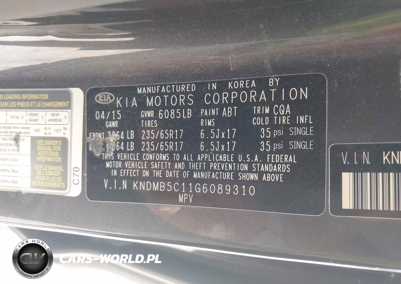 2016 Kia Sedona Lx VIN:KNDMB5C11G6089310 - 9
