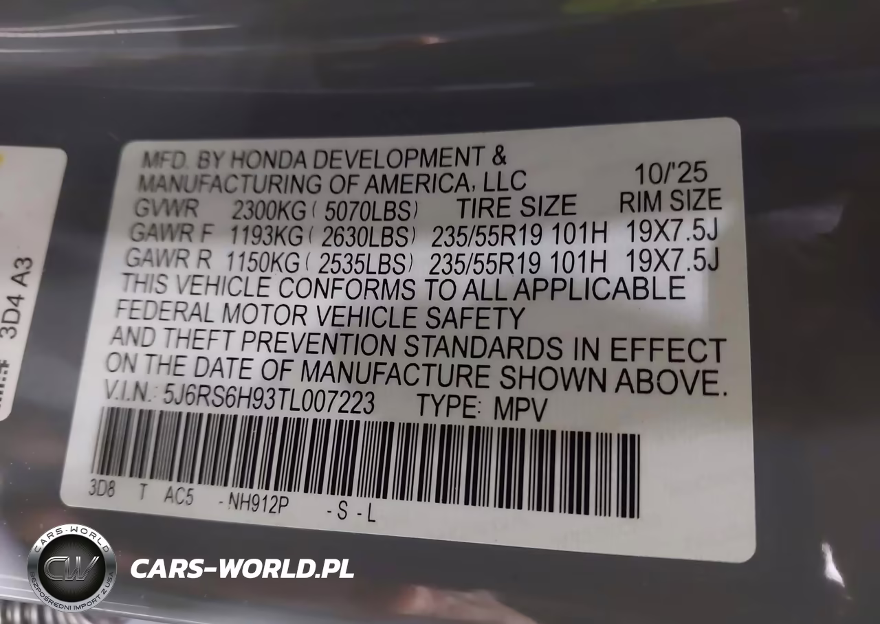 2026 Honda Cr-V Hybrid Awd Sport Touring VIN:5J6RS6H93TL007223 - 9