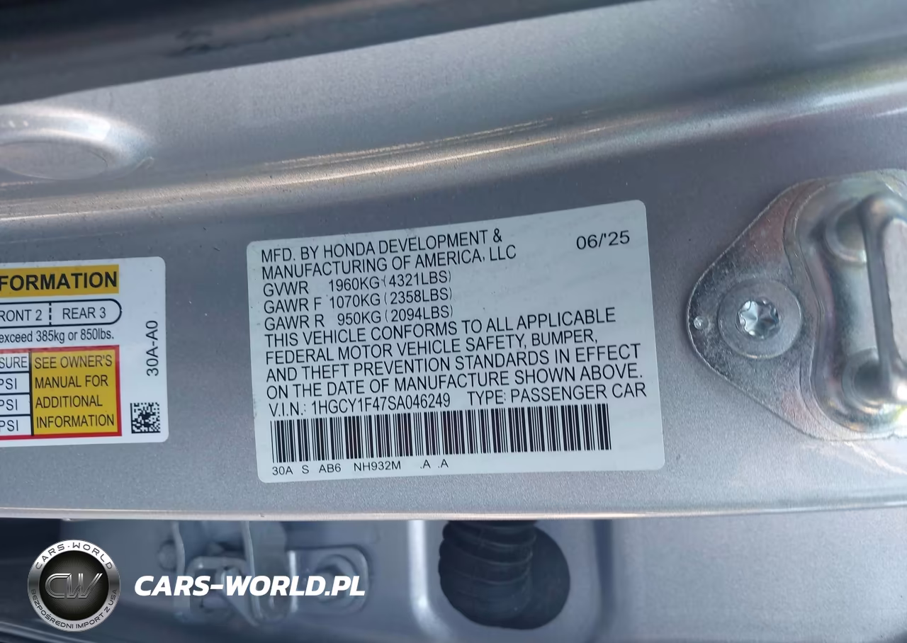 2025 Honda Accord Se VIN:1HGCY1F47SA046249 - 9