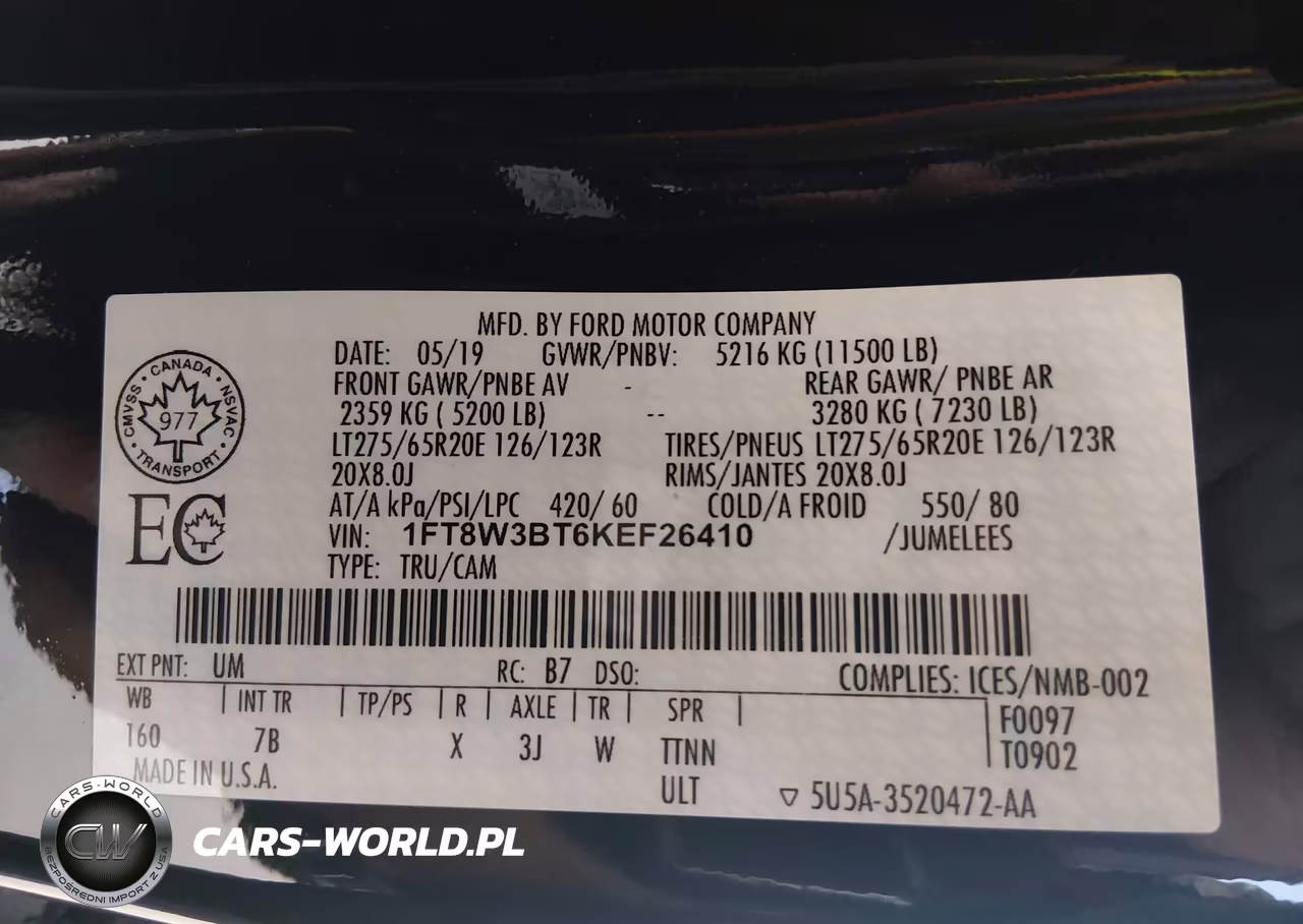 2019 Ford F-350 Platinum VIN:1FT8W3BT6KEF26410 - 9