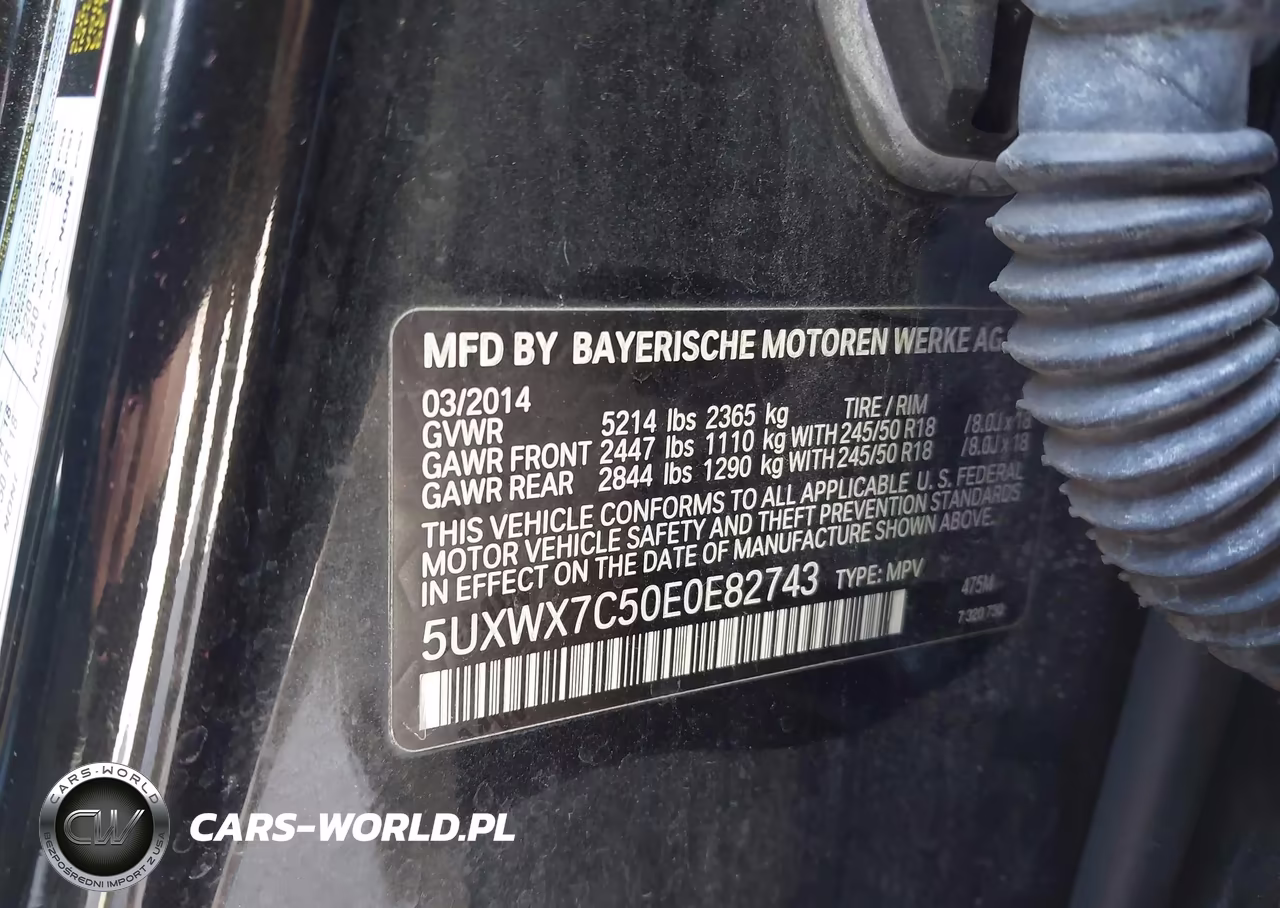 2014 BMW X3 xDrive35I VIN:5UXWX7C50E0E82743 - 9