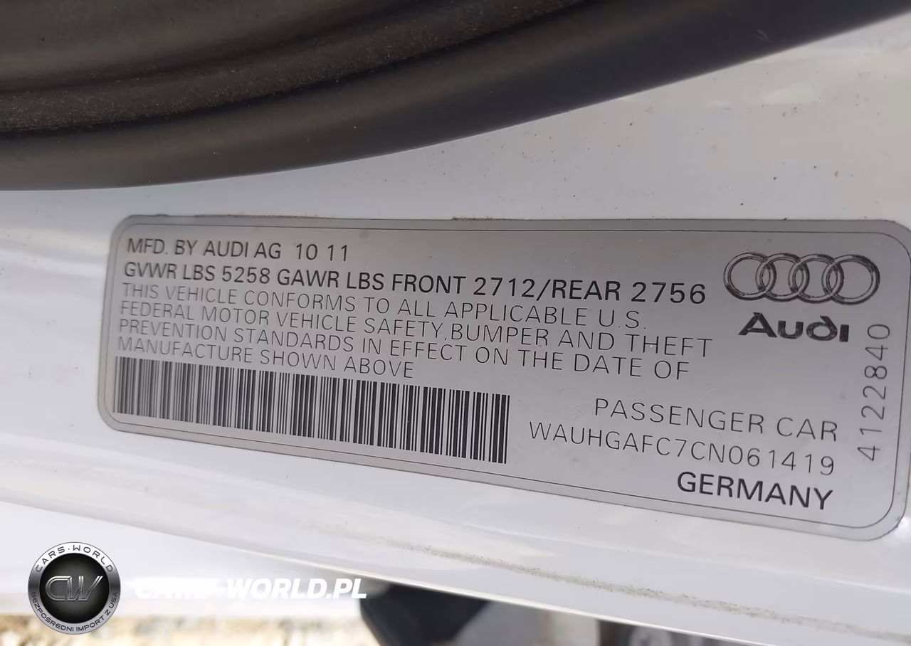2012 Audi A6 3.0T Prestige VIN:WAUHGAFC7CN061419 - 9